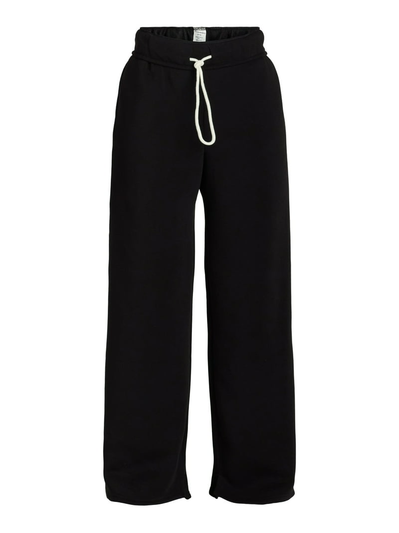 ☆Pleasenofollow☆ Mami Wide Sweat Jogger Black PNBDPT003BK No Boundaries Wide Leg Sweatpants, Women's and Women's Plus
