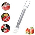 thumbnail image 1 of Stainless Steel Fruit Cutter, Watermelon Slicer Tool, Portable Windmill Cutter Fork, Efficient Food Prep, Kitchen Gadget for Camping Parties, Easy Cleaning, 1 of 9