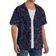 thumbnail image 2 of Balery Copper-Gold Gloss Outline Navy Dark Blue Camisa Casual de Manga Corta con Botones para Hombre, Texturizada, Estilo Cubano, para Playa, Verano-4X-Large, 2 of 5