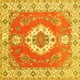 thumbnail image 1 of Ahgly Company Machine Washable Indoor Square Medallion Yellow Traditional Area Rugs, 6' Square, 1 of 4