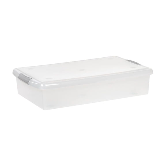 40 Qt Plastic Storage Bin with Lid - Stackable Container Tote - Clear