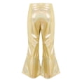 thumbnail image 2 of renvena Girls Shiny Metallic Flare Pants Hip Hop Jazz Dance Pants Hippie Bell Bottom Wide Leg Trousers Dancewear, 2 of 7