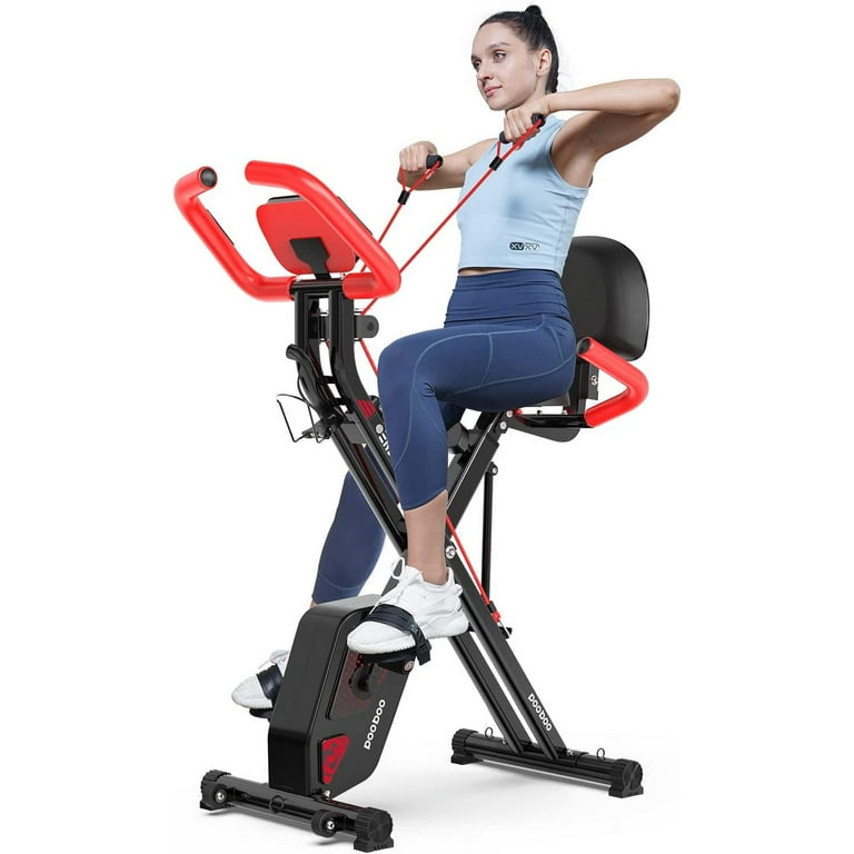 Pooboo Folding Magnetic Exercise Bike Indoor Cycling Bikes Upright Stationary Bicycle 280lbs