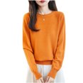thumbnail image 1 of WRKEKC Chemises à Manches Longues pour Femmes Couleur Unie Couche de Base en Tricot Ample Col Rond Tunique Décontractée Tissu Doux pour Automne Hiver Confort Quotidien, 1 of 4