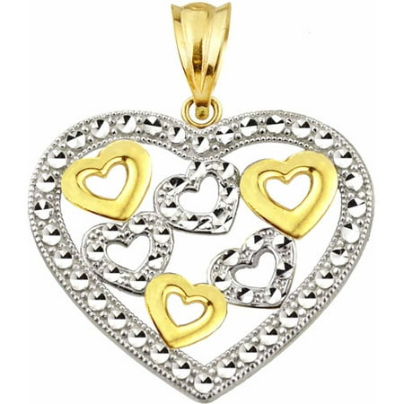 Handcrafted 10kt Gold Floating Heart Charm Pendant