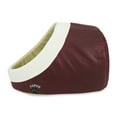 thumbnail image 7 of SUSSEXHOME Pets 13.8 x 17.7 x 13.8 Inches Washable Dog Bed for Small Dogs - Cozy Pet Tent Design Plush Dog Cave Bed - Semi Covered Hooded Cat Bed - BURGUNDY, 7 of 7