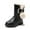 Black, variant on Huowey Girls' Autumn and Winter Snow Boots Thick Soles Non Warm Comfortable Solid Color Bow Boots