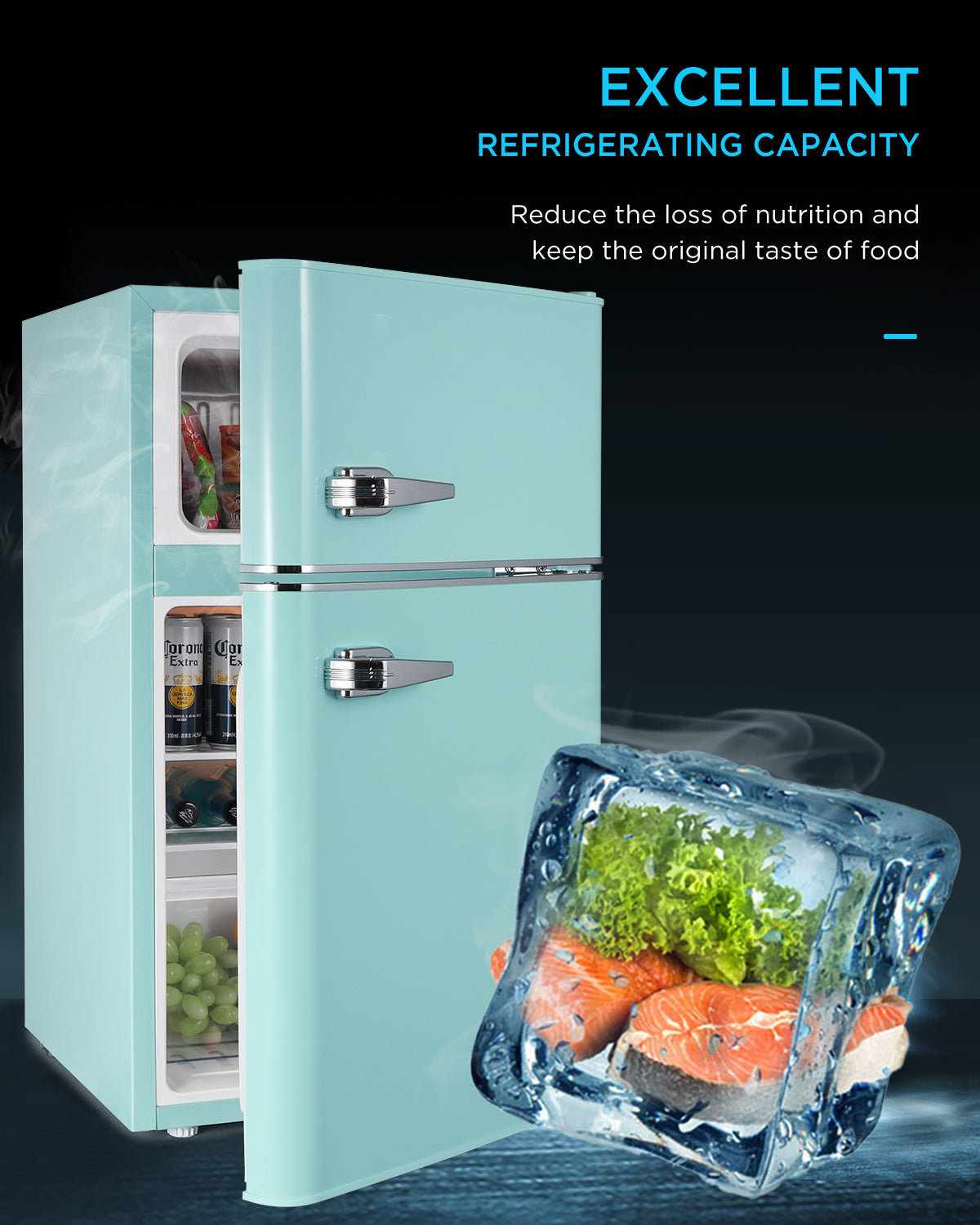 Northair 3.2 Cu ft Compact Mini Refrigerator Separate Freezer