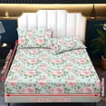 thumbnail image 2 of ZIATUBLES 3-Piece Twin Size Bed Sheets Set, Soft Cooling Bedding with Fully Elasticized 9.8" Standard Pocket, Cozy Comfy Twin Sheets in Rose Light Green, Easy Care for All-Season Use, 2 of 5