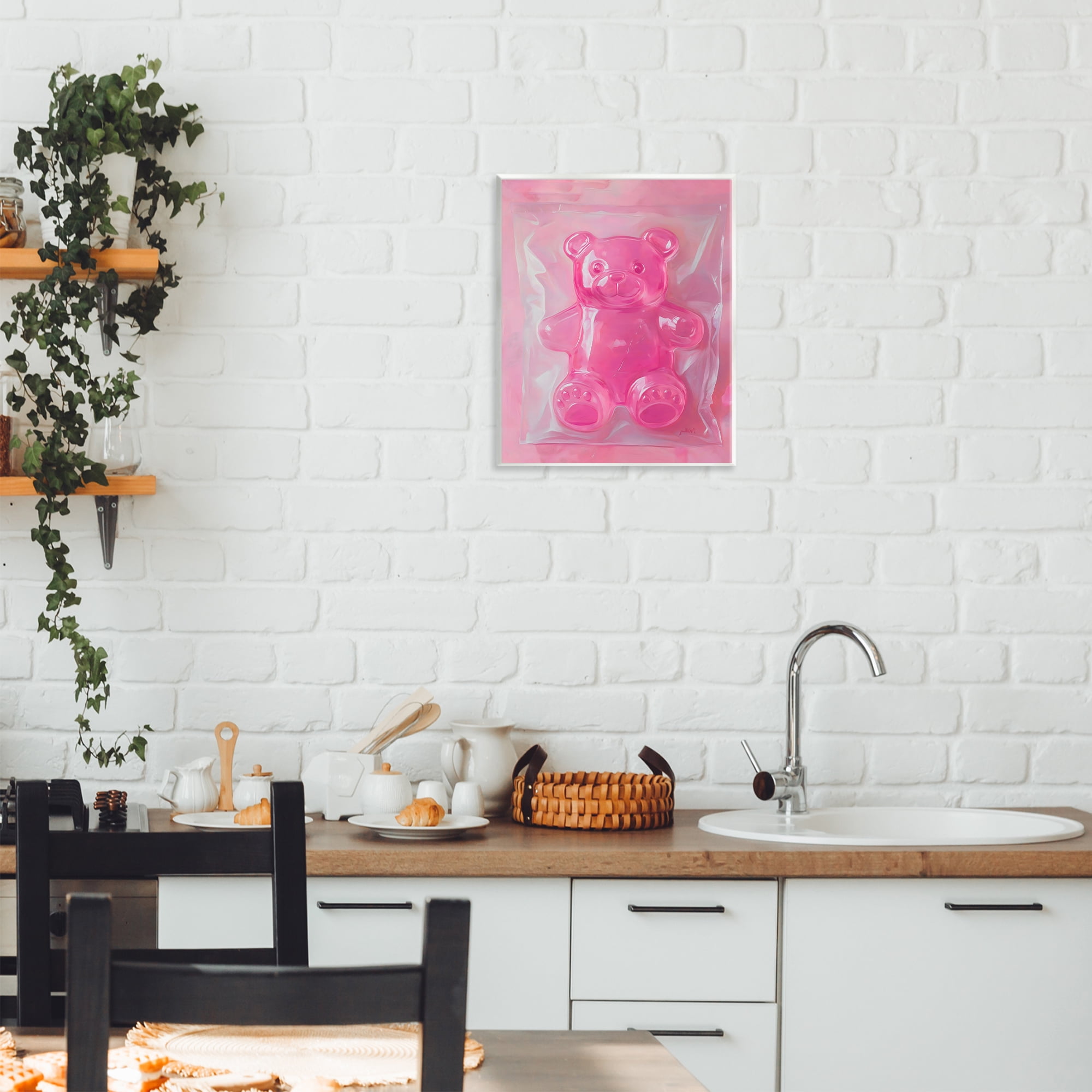 Stupell Industries Pink Gummy Candy Bear Wall Plaque Art, design by The Prints Vibe