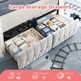thumbnail image 4 of EnHomee Canopy Bed Frame Full with Headboard Upholstered Bed Frame with 2 Storage Drawers & LED Lights & Charging Station & 4 Removable Posts,Grey, 4 of 9