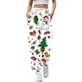 thumbnail image 1 of Gibobby pantalones negros mujer Mujer Otoño e Invierno Casual moda Navidad divertido impreso cintura elástica pantalones deportivos pantalones casuales (Plateado, L), 1 of 4