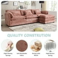 thumbnail image 5 of Villeston 112" Cloud Modular Sectional Sofa for Living Room, L-Shaped Cloud Sofa Couch with Chenille Fabric, 3 Seat Oversized Couch with Movable Ottoman, Pink, 5 of 8