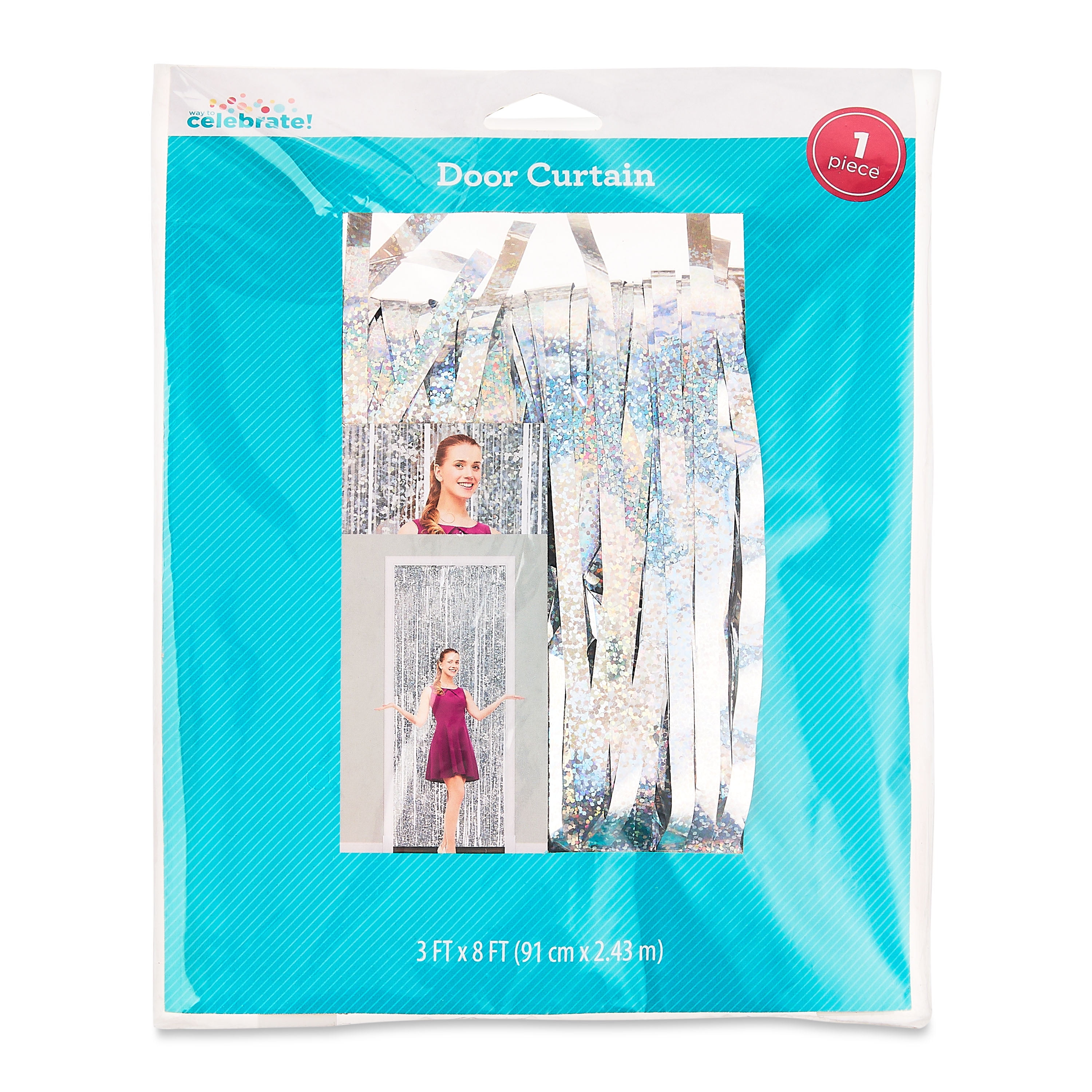 Prismatic Foil Door Curtain, 8' x 3', Party Banners by Way To Celebrate