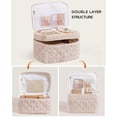thumbnail image 2 of Bolsa de maquillaje acolchada HBSelect Travel de algodón para mujeres y niñas, 2 of 7