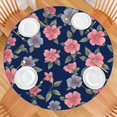 thumbnail image 2 of Pioneer Flower Floral Print Pattern Round Fitted Tablecloth with Elastic Edge,Dining Table Cover Waterproof,Outdoor Round Tablecloth for Camping,Dining,Indoor and Outdoor, 2 of 7