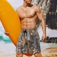 thumbnail image 2 of Yuyamidu Hunting Camo Men's Swim Trunks Quick Dry Comfortable Board Shorts with Pockets Elastic Waist Swimwear for Outdoor Water Sports Beach Surfing Swimming and Summer Vacation Man S, 2 of 8