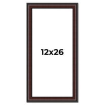 12x26 Frame Brown Round Mahogany Solid Wood Picture Frame | 1.625 Inch Moulding Width | with UV