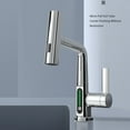 thumbnail image 3 of Robinet d'Évier de Vanité Domestique à Affichage Numérique Design avec Interface Universelle G1/2, Excellent Matériau en Cuivre, Affichage de la Température LED, 5 Modes d'Eau, Application Large, 3 of 8
