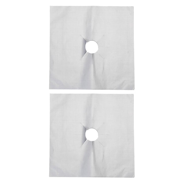 WDOplteas Estufa Gas Protector Reutilizable Estufa Gas Cubierta Liner Mat (2 Piezas Plata)
