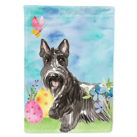 Easter Eggs Scottish Terrier Flag Canvas House Size