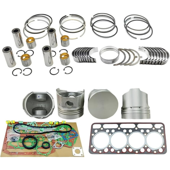 V1902 Engine Overhaul Rebuild Kit (No cylinder liner and valve) for Kubota V1902 V1902-B V1902BH Engine R400 Utility Tractor for New Holland Skid-Steer Loader L555 L553