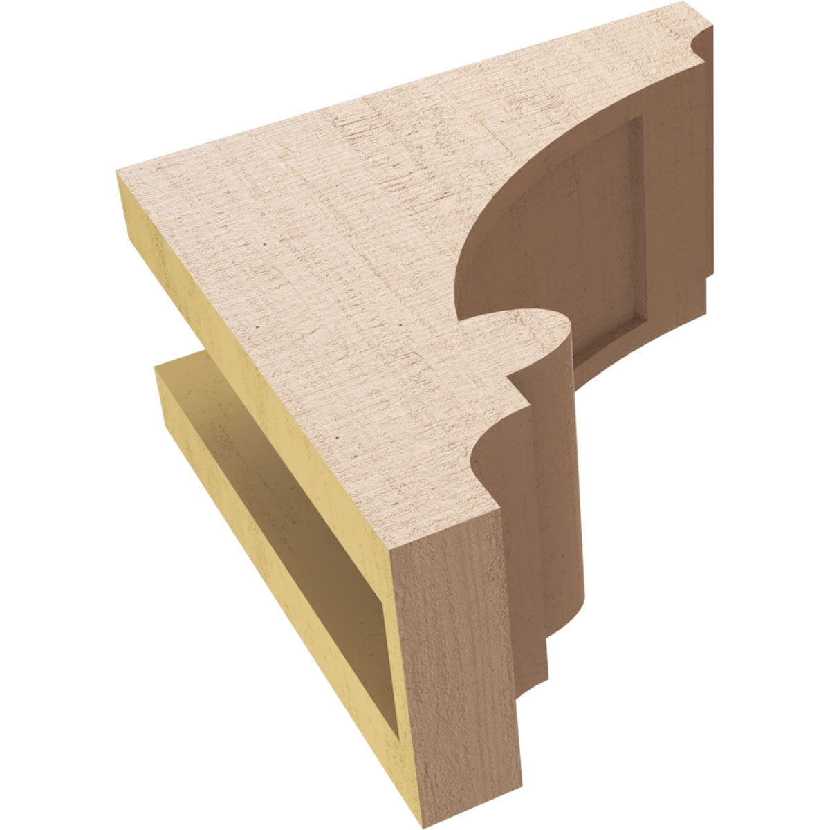 4"W x 8"D x 8"H Classic Diane Rough Cedar Woodgrain TimberThane Corbel, Primed Tan