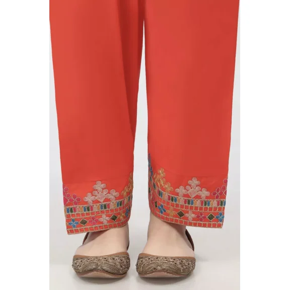 Bright Orange Embroidered Pakistani Indian Salwar Shalwar Pants ONLY Traditional