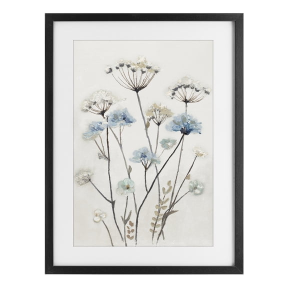 Stupell Industries Soft Jardin Azul Black Framed Print Under Glass, design by Patricia Pinto