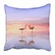 thumbnail image 1 of ABPHQTO Pink Sea Beautiful Evening with Flamingos in Love Sunset Soulmate Afecto Birds Boyfriend Day Funda de almohada 50x50 cm, 1 of 1