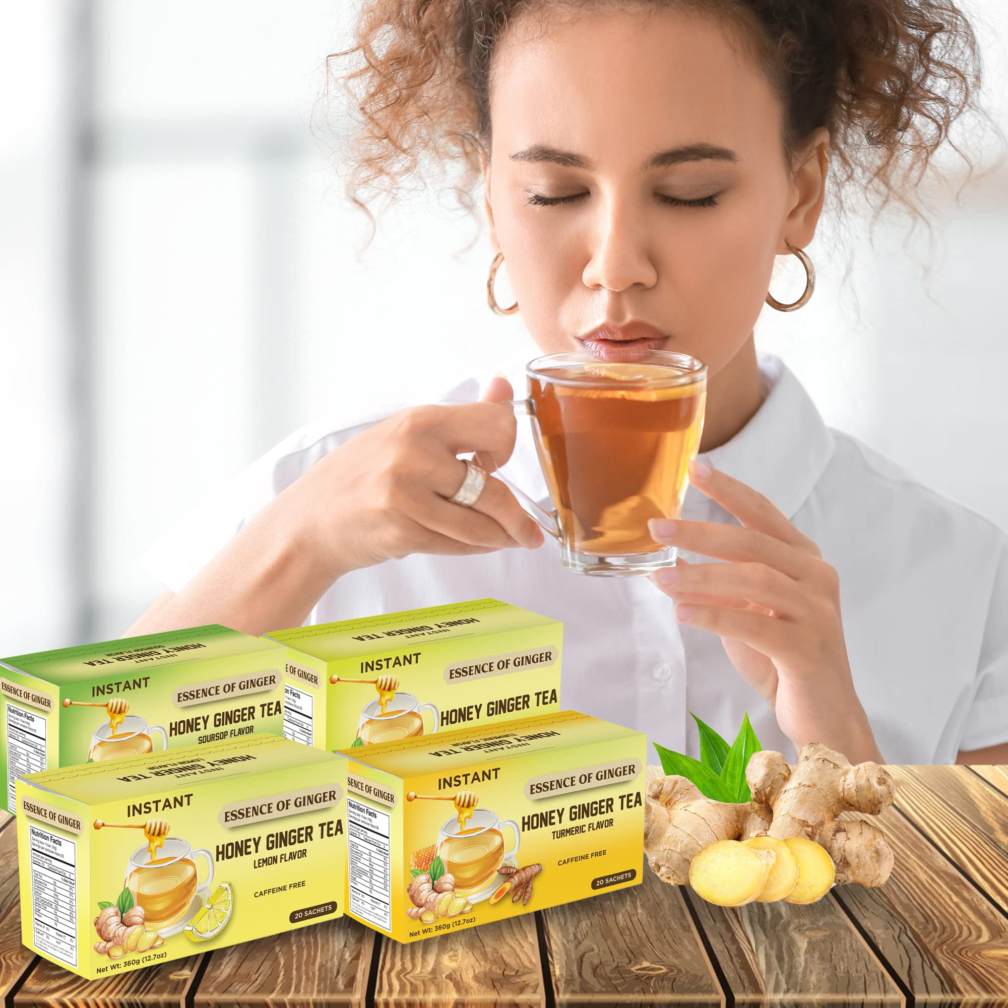 Essence Of Ginger Natural Honey Ginger Tea - 20 Caffeine Free