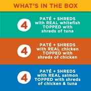 Meow Mix Pate Toppers Seafood & Poultry Variety Pack, Wet Cat Food , 2.75 oz Cup, 12 Pack