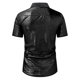 thumbnail image 3 of Manga Larga de Verano Tops Botón Glitter Flip Collar Manga Corta Superior de Poliéster, Camisa de Moda de Ocio de Club Nocturno para Hombres Fiesta Y Club, 3 of 3