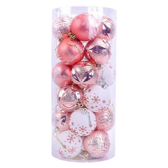 24Pcs Hand Painted Christmas Ball Ornament Christmas Hnad Painted Ball Ornament Handcrafted Festival Tree Decorations