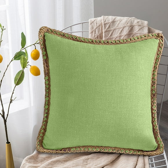 ABPWLY Linen Pillowcase 17.7x17.7in for Sofa Living Room Bedhead Cushion Waist Pillow Cover Blue Pink Beige Mint Green Clearance House Items Canada Days Home Decor House Items