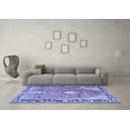 thumbnail image 3 of Ahgly Company Machine Washable Indoor Rectangle Medallion Blue Traditional Area Rugs, 7' x 9', 3 of 4
