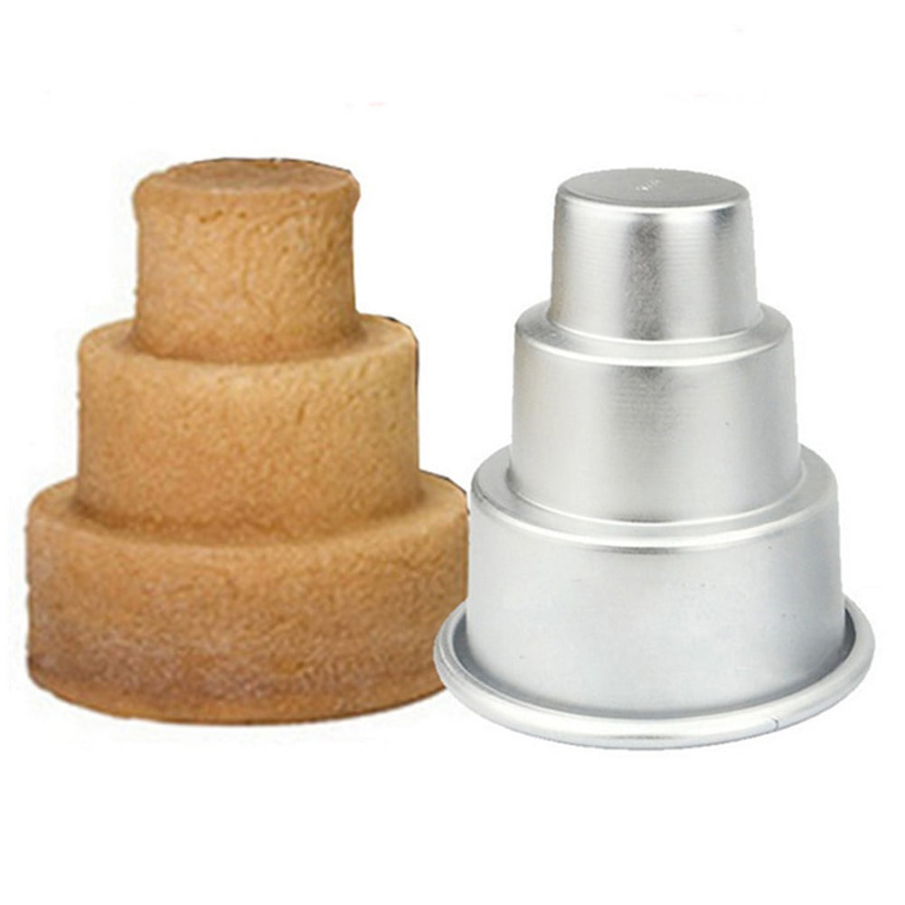 Mini Three-tiered Cake Pan Pudding Mold Muffin Decorating Mould Tools M5U0 