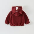thumbnail image 5 of Swuxness Toddler Hooded Warm Fleece Coat, Kids Fall Long Sleeve Jacket, Toddler Solid Color Zipper Casual Zip Up Jacket with Front Pockets for Boys and Girls Red, 1-2 Years, 5 of 5