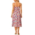 thumbnail image 3 of INSPIRE CHIC Women's Summer Sleeveless Floral Midi Dresses Belted Adjustable Strap Dress Multicolor S, 3 of 5