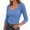 Blue, variant on Women's Square Neck Top 3/4 Sleeve Ribbed Knit Slim Fit Basic Tee Casual Everyday Wear Versatile Pullover