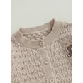 thumbnail image 5 of Wassery Baby Girls Knitted Cardigan 3M 6M 12M 2T 3T Toddler Spring Autumn Sweater Coat Long Sleeve Bear Print Crochet Jacket Winter Warm Outwear, 5 of 8