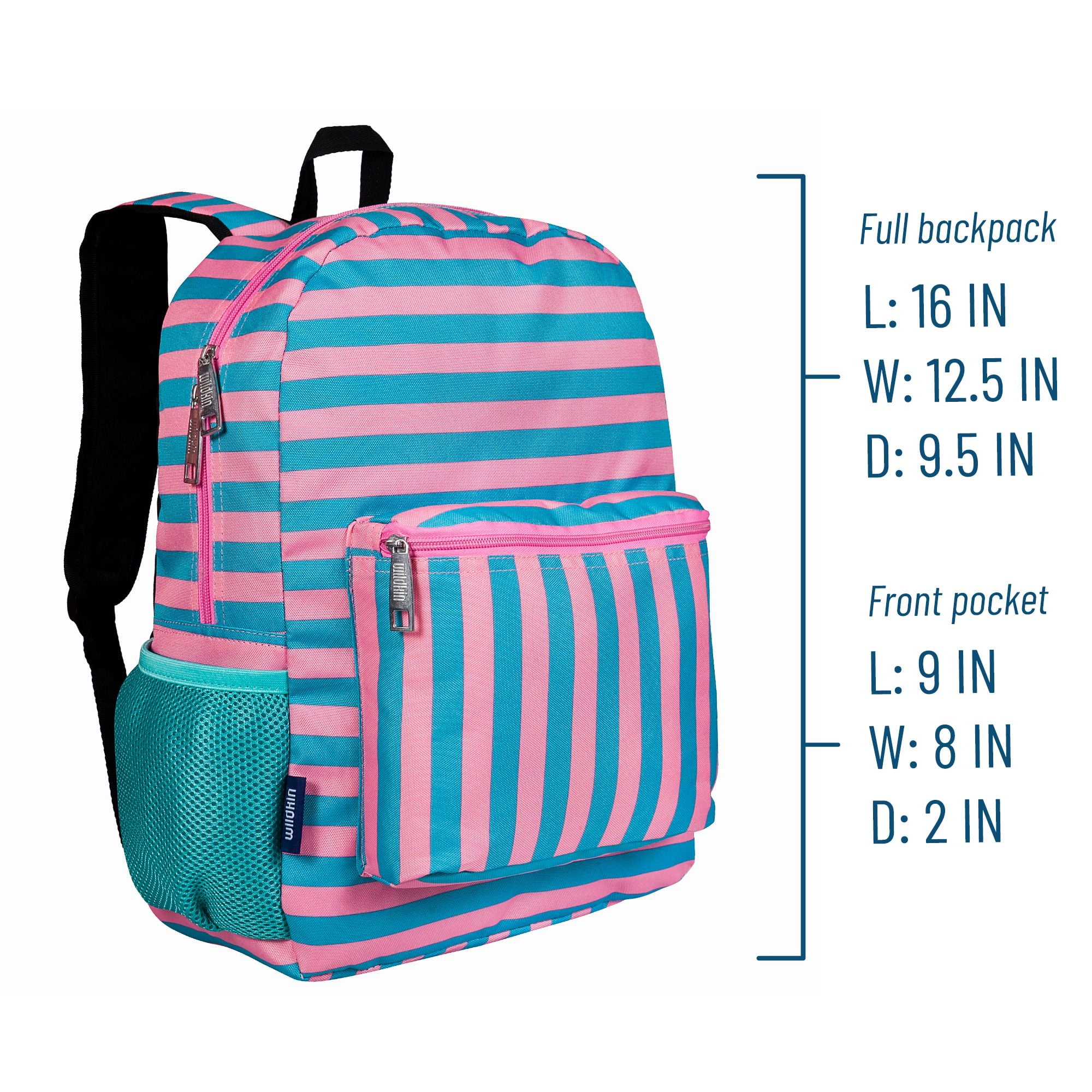 Wildkin Kids 16 Inch Backpack for Boys and Girls (Pink Stripes)