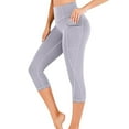 thumbnail image 1 of Leggings capri de yoga de cintura alta para mujer de Awdenio con bolsillos laterales y pantalones cortos en oferta, 1 of 3