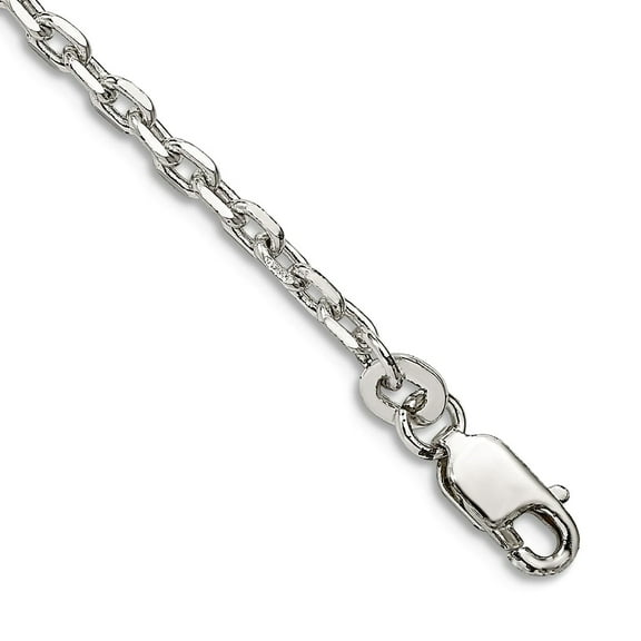 925 Sterling Silver Polished 2.75mm Cable Chain Bracelet 8 Inch Lobster Claw Link Bracelet for Women and Men