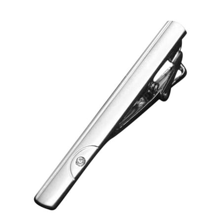 

Rinhoo 1pc Men Metal Silver Tone Simple Necktie Tie Bar Clasp Clip Clamp Pin