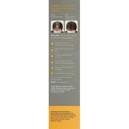 Viviscal Man Conceal & Densify Volumizing Fibers, Black, 15 Gram