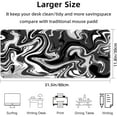 thumbnail image 2 of Fluid Pattern Gaming Mouse Pad for Desk,Desk Mat with 3mm Non-Slip Base,Large Mouse Pad Gaming Mousepad,Waterproof Mouse Mat Desk Pad with Seamed Edges,31.5x11.8In Mousepad for Gaming,Home,Black-Gray, 2 of 6