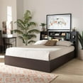 thumbnail image 5 of Baxton Studio Geoffrey Queen Size Dark Brown Finished Wood Platform Storage Bed, 5 of 8