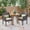 Teak/Multi Brown/Beige, variant on Gabriella Outdoor 3 Piece Wood and Wicker Bistro Set with Cushions, Teak, Multi Brown, Beige