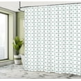thumbnail image 5 of Ambesonne Abstract Shower Curtain, Simplistic Motif Elements, 69"Wx70"L, White Dark Sea Green, 5 of 5